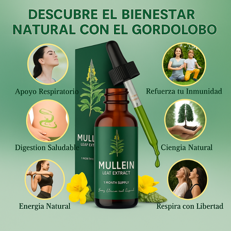 Mullein Gotas™: Limpieza Pulmonar & Hepática Natural