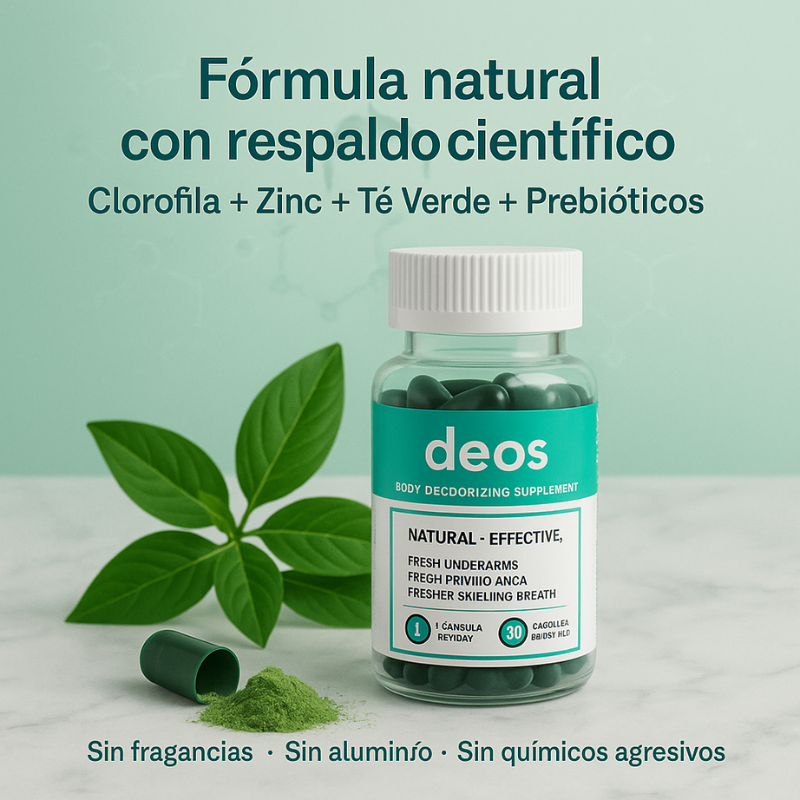 Deos™: Suplemento Desodorante Corporal de Acción Interna