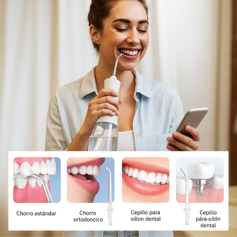 AquaSmile 360™: Limpiador de Dientes Eléctrico Con 5 Boquillas