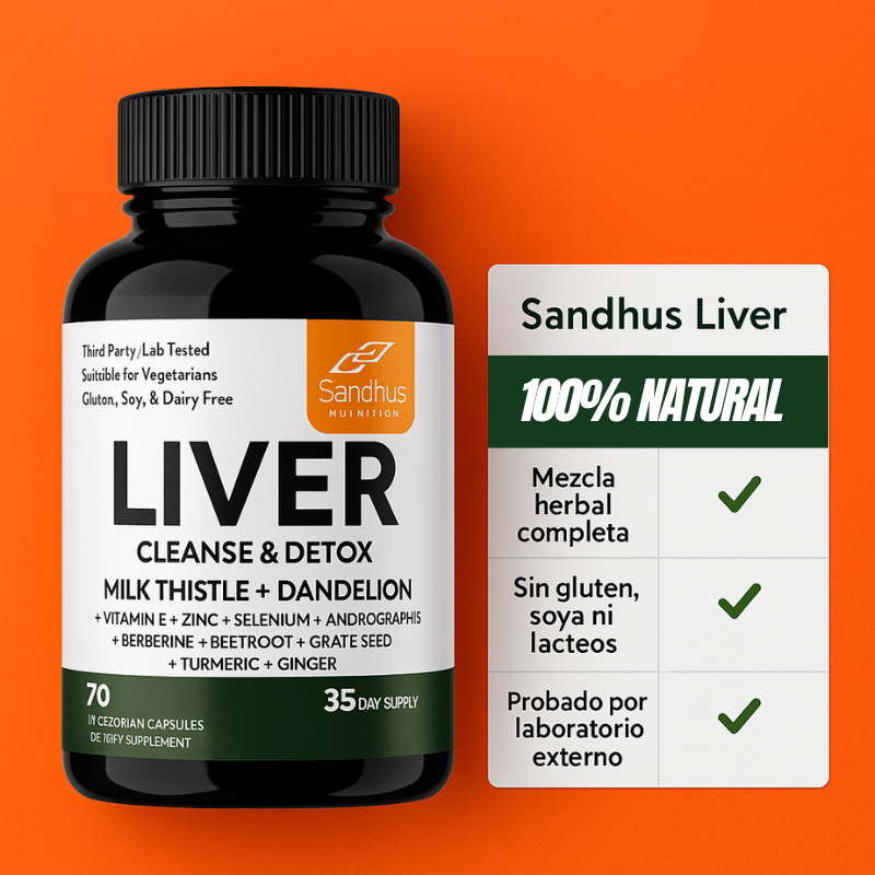 Liver Cleanse & Detox™: Fórmula herbal premium con cardo mariano, diente de león y antioxidantes
