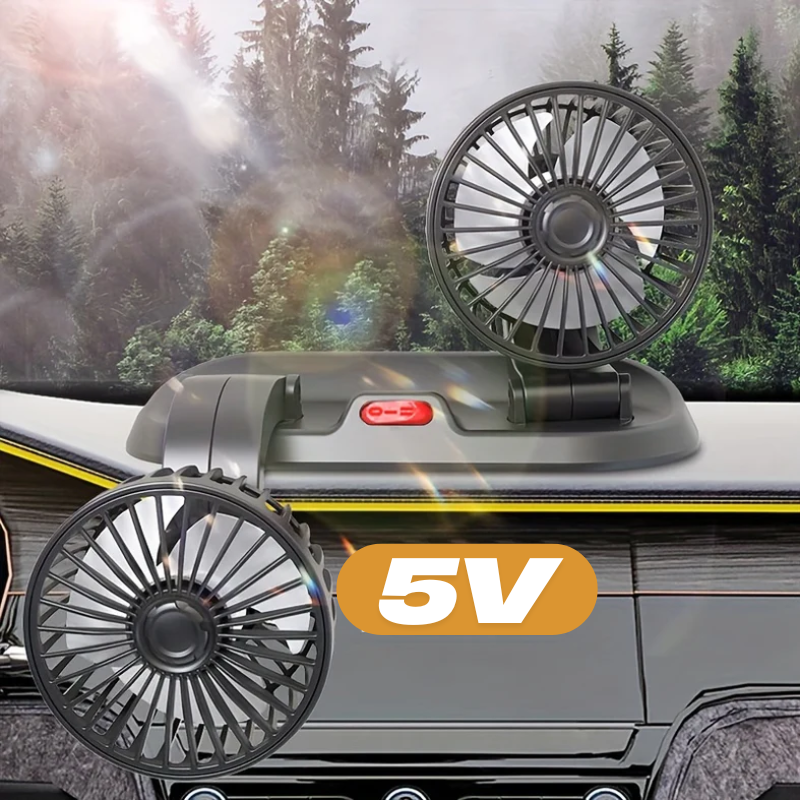 UltraFresh Auto Pro™: Ventilador de Doble Potencia USB para Auto