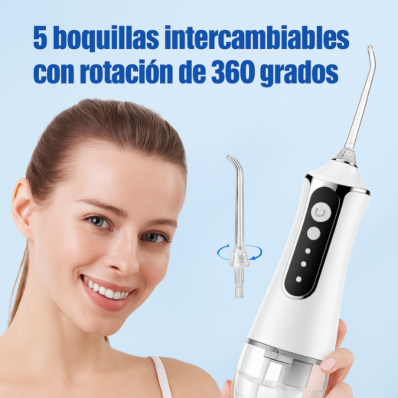 AquaSmile 360™: Limpiador de Dientes Eléctrico Con 5 Boquillas