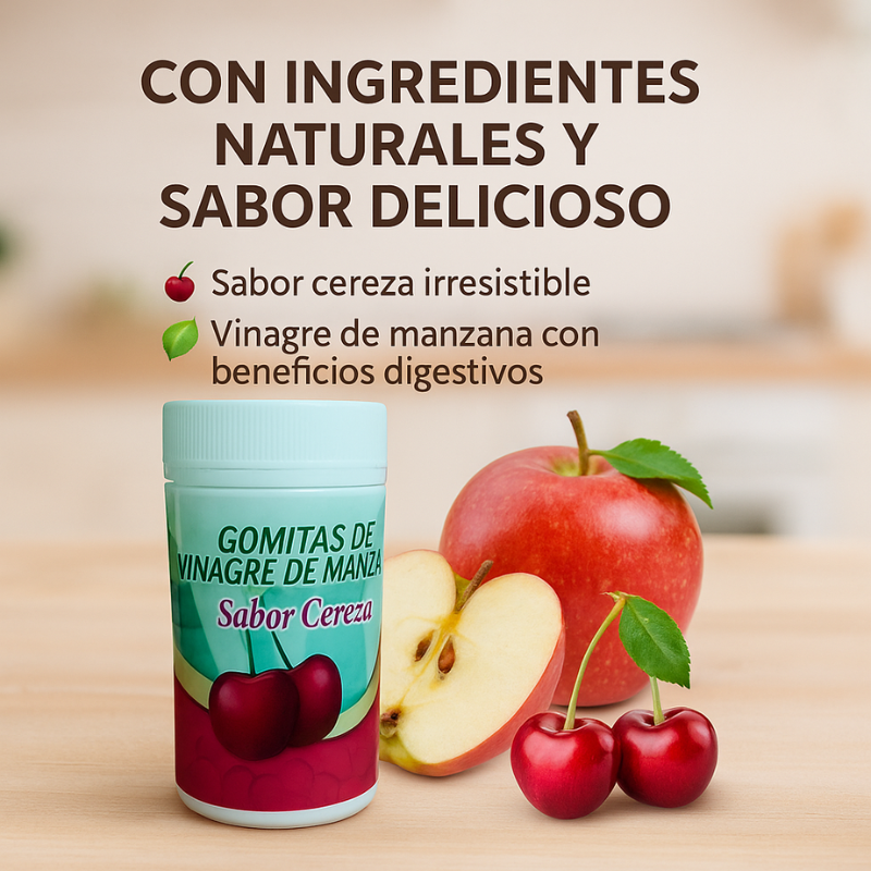 Gomitas de Vinagre de Manzana, Inulina y L-Carnitina: Quema grasa, reduce antojos, mejora tu digestión 40 gomitas