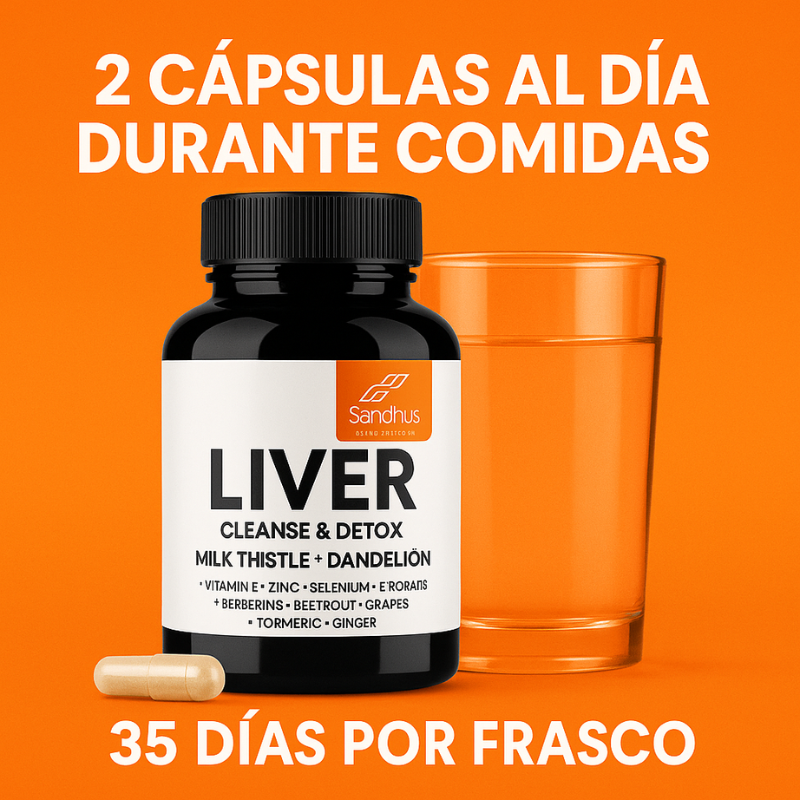 Liver Cleanse & Detox™: Fórmula herbal premium con cardo mariano, diente de león y antioxidantes