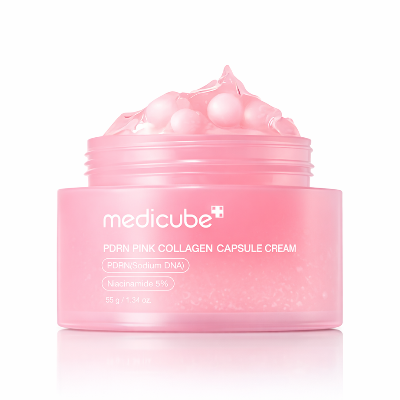 Medicube PDRN Crema reparadora con capsulas de colágeno ™: 55g Piel firme, luminosa y visiblemente rejuvenecida
