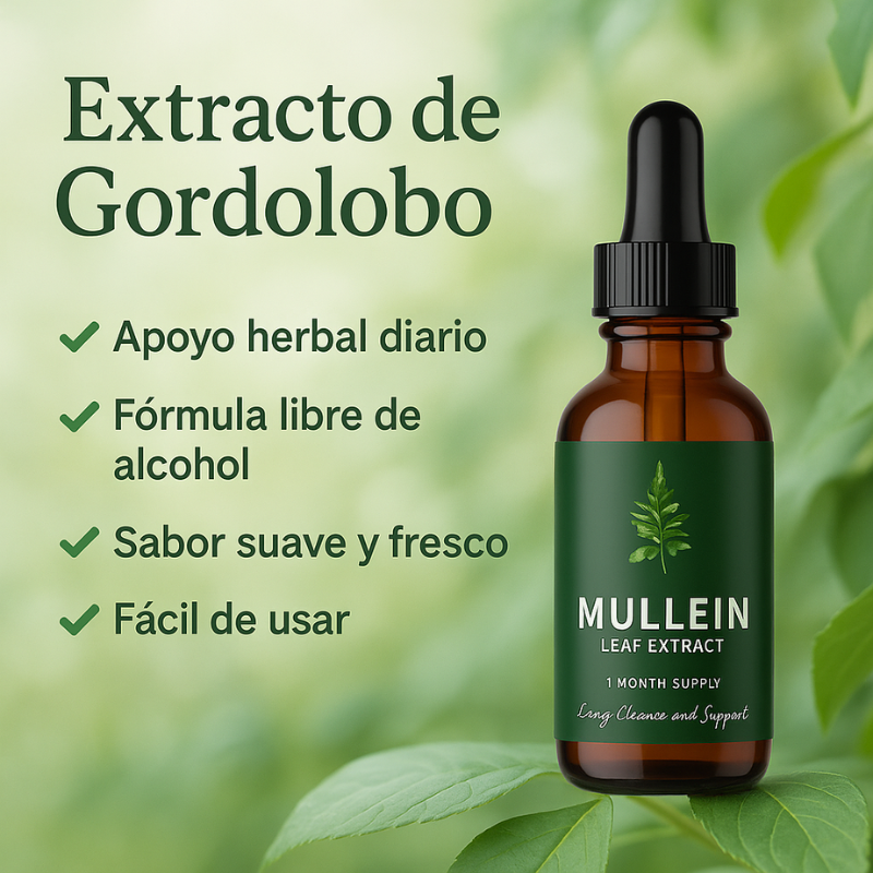Mullein Gotas™: Limpieza Pulmonar & Hepática Natural