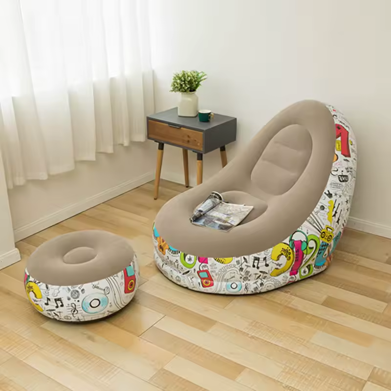 InflaSeat™: Sofá Inflable con Posapiés y Bomba de Inflado