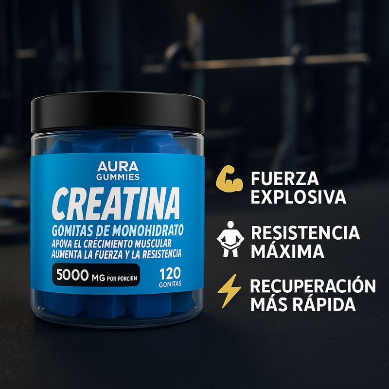 Aura Gummies Creatina™ 2X1: Energía y Vitalidad en Formato de Gomitas 120 Pzs