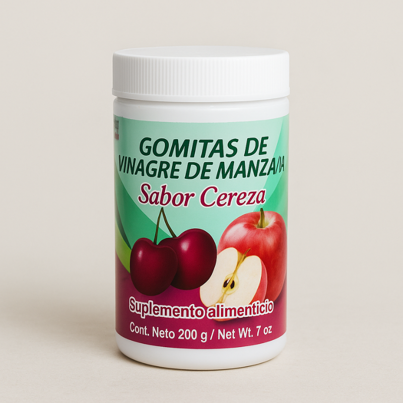 Gomitas de Vinagre de Manzana, Inulina y L-Carnitina: Quema grasa, reduce antojos, mejora tu digestión 40 gomitas