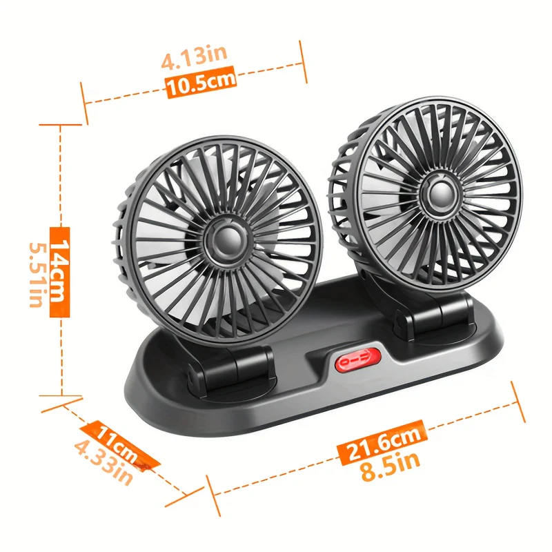 UltraFresh Auto Pro™: Ventilador de Doble Potencia USB para Auto