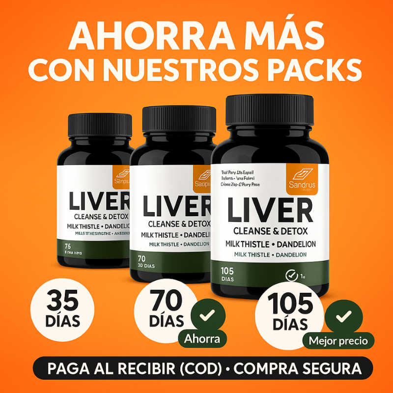 Liver Cleanse & Detox™: Fórmula herbal premium con cardo mariano, diente de león y antioxidantes