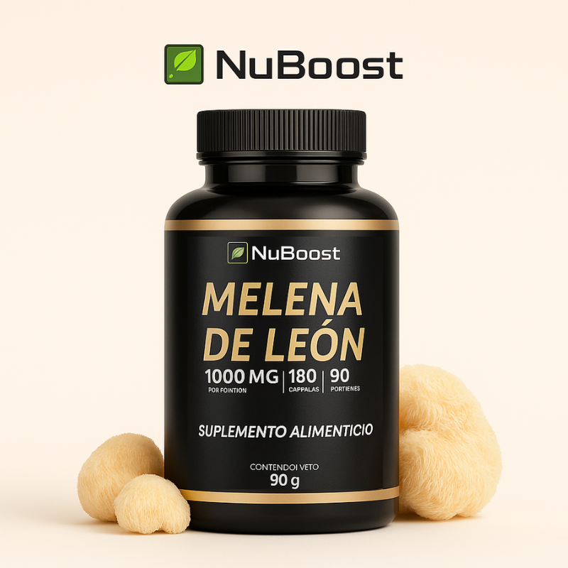 NuBoost™: Melena de León 1000 mg, Enfoque, Claridad Mental y Memoria Potenciada