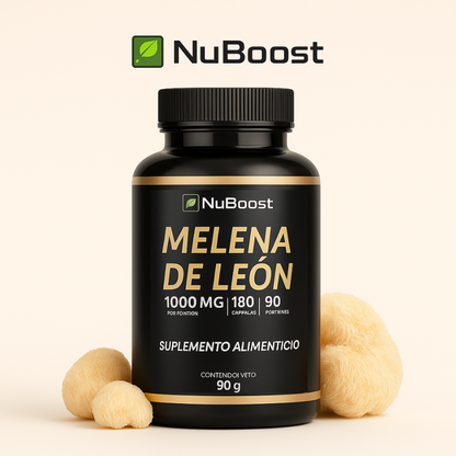 NuBoost™: Melena de León 1000 mg, Enfoque, Claridad Mental y Memoria Potenciada