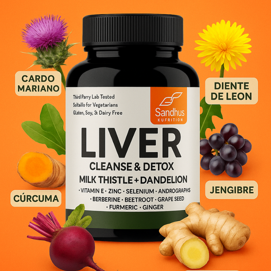 Liver Cleanse & Detox™: Fórmula herbal premium con cardo mariano, diente de león y antioxidantes