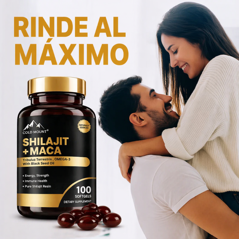 Shilajit + Maca Cold Mount™: Suplemento premium formulado con extracto de raíz de maca y Shilajit