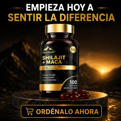 Shilajit + Maca Cold Mount™: Suplemento premium formulado con extracto de raíz de maca y Shilajit