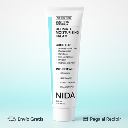 NIDA™: Crema Hidratante Avanzada con Colágeno, Niacinamida, Centella Asiática y Ácido Hialurónico