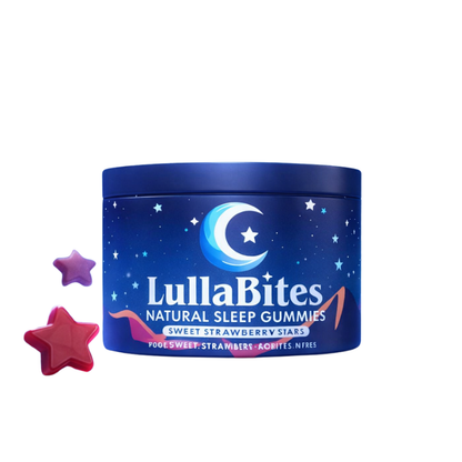 LullaBites: Gomitas Naturales para Dormir Sin Melatonina 60 Gummies Sabor Fresa