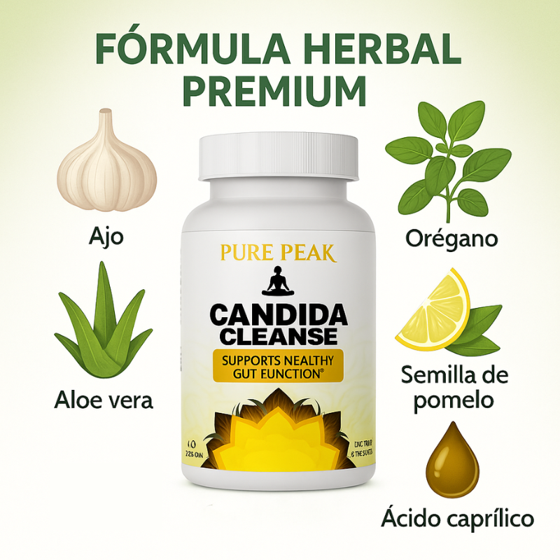 Candida Cleanse Pure Peak™: Apoyo Natural para tu Salud Intestinal 60 Cápsulas