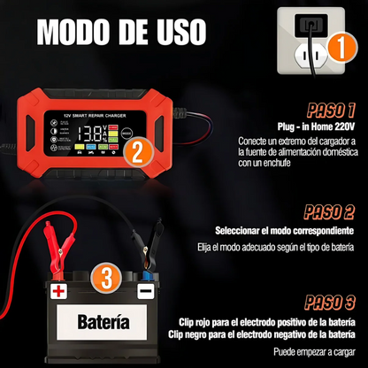 PowerGo™: Cargador Rápido Inteligente para Batería de Coche/Moto