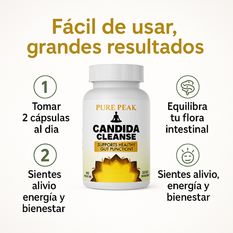 Candida Cleanse Pure Peak™: Apoyo Natural para tu Salud Intestinal 60 Cápsulas