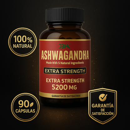 Ashwagandha Extra Fuerte™: 5200 mg, Manejo del Estrés y Sueño, 90 Cápsulas