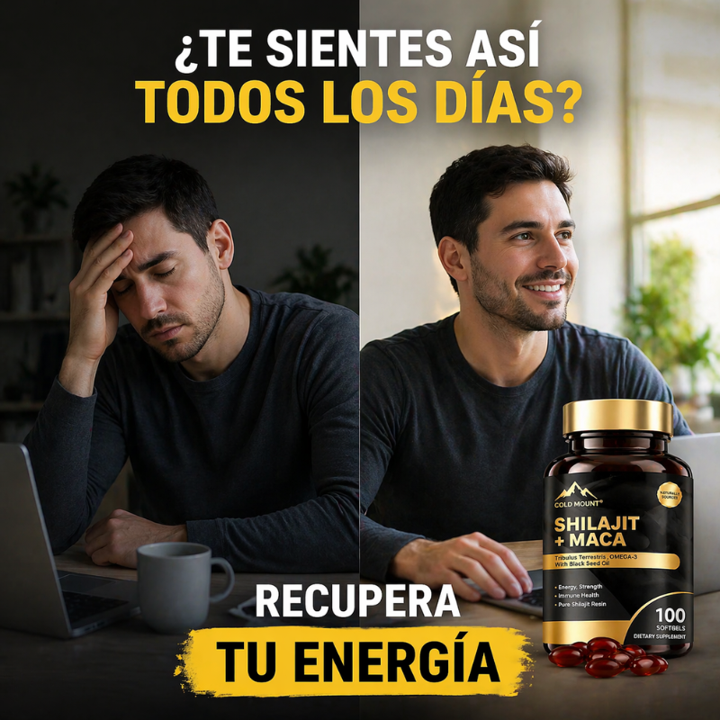 Shilajit + Maca Cold Mount™: Suplemento premium formulado con extracto de raíz de maca y Shilajit