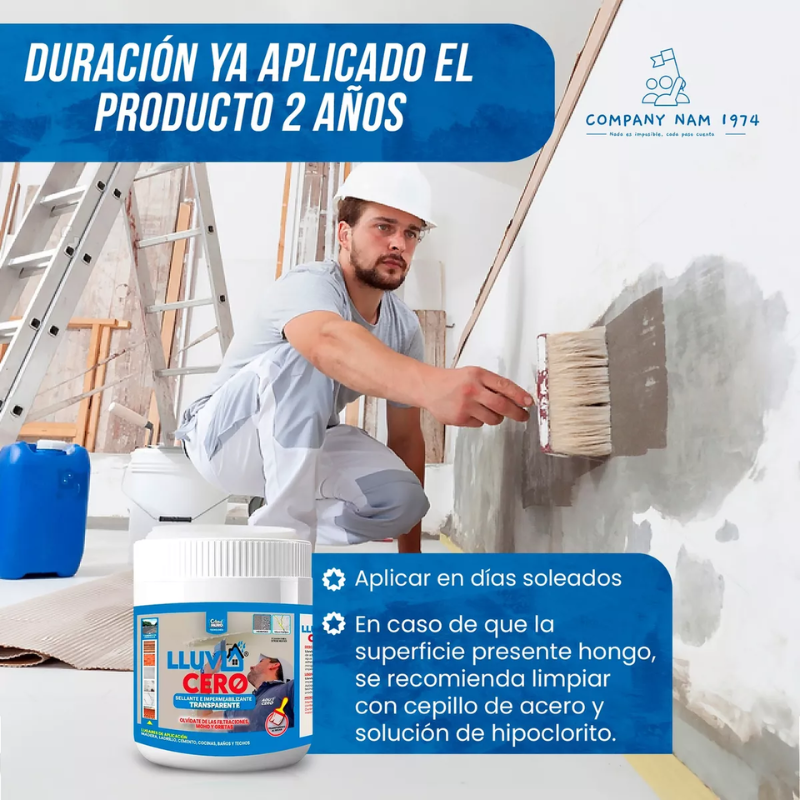 LluviaCero™: Impermeabilizante y Sellador Transparente de 1 Litro