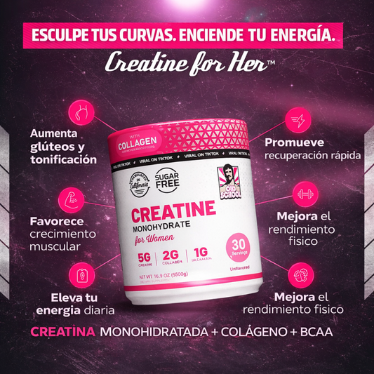Pro Old School Creatina Monohidratada 100% Pura™: Fórmula diseñada para mujeres, Más Energía, Rendimiento y Tonificación