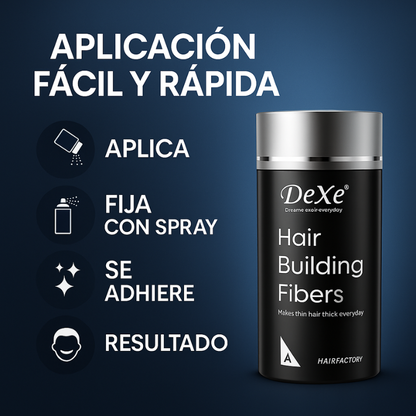 Polvo Capilar de Fibras Dexe™: Solución Inmediata para Zonas con Calvicie | Negro