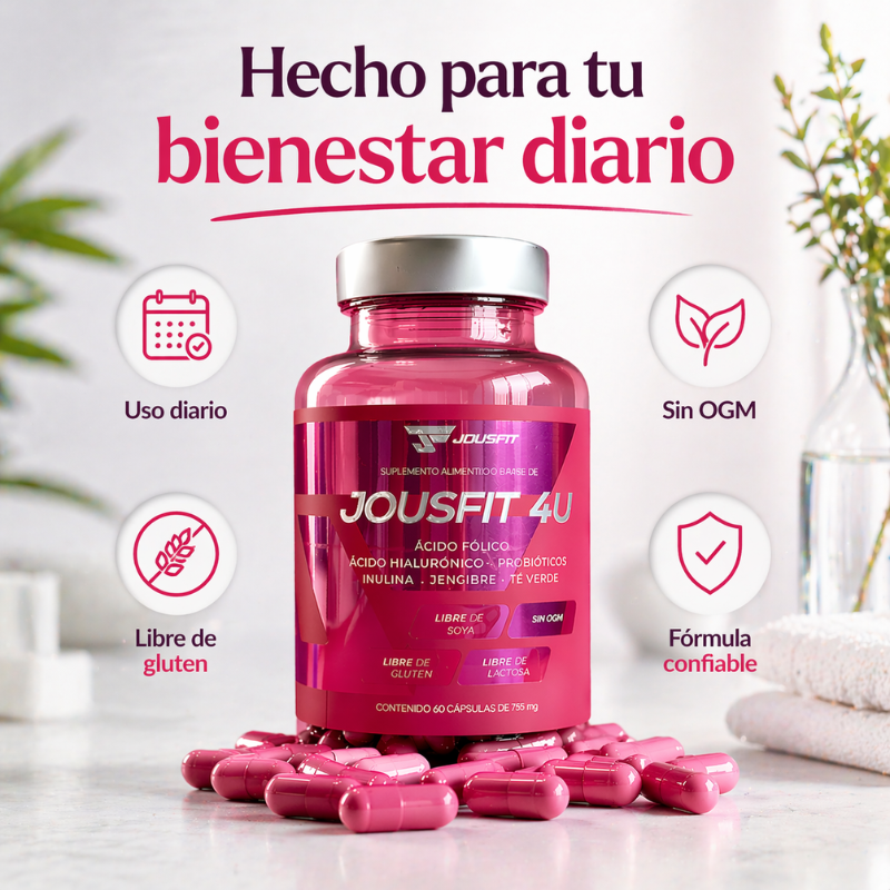 JOUSFIT 4U™ – Cápsulas Para Desinflamar, Energía y Piel Radiante