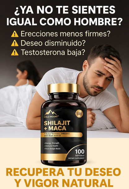 Shilajit + Maca Cold Mount™: Suplemento premium formulado con extracto de raíz de maca y Shilajit