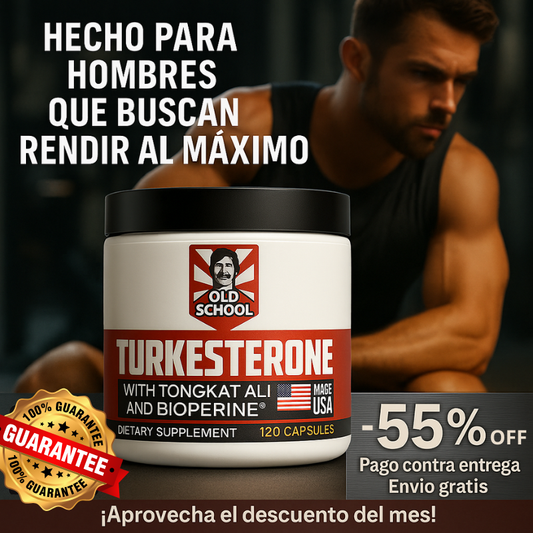 OLD SCHOOL TURKESTERONE™: Potencia Natural con Tongkat Ali y Bioperine®