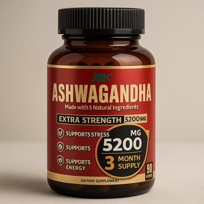 Ashwagandha Extra Fuerte™: 5200 mg, Manejo del Estrés y Sueño, 90 Cápsulas