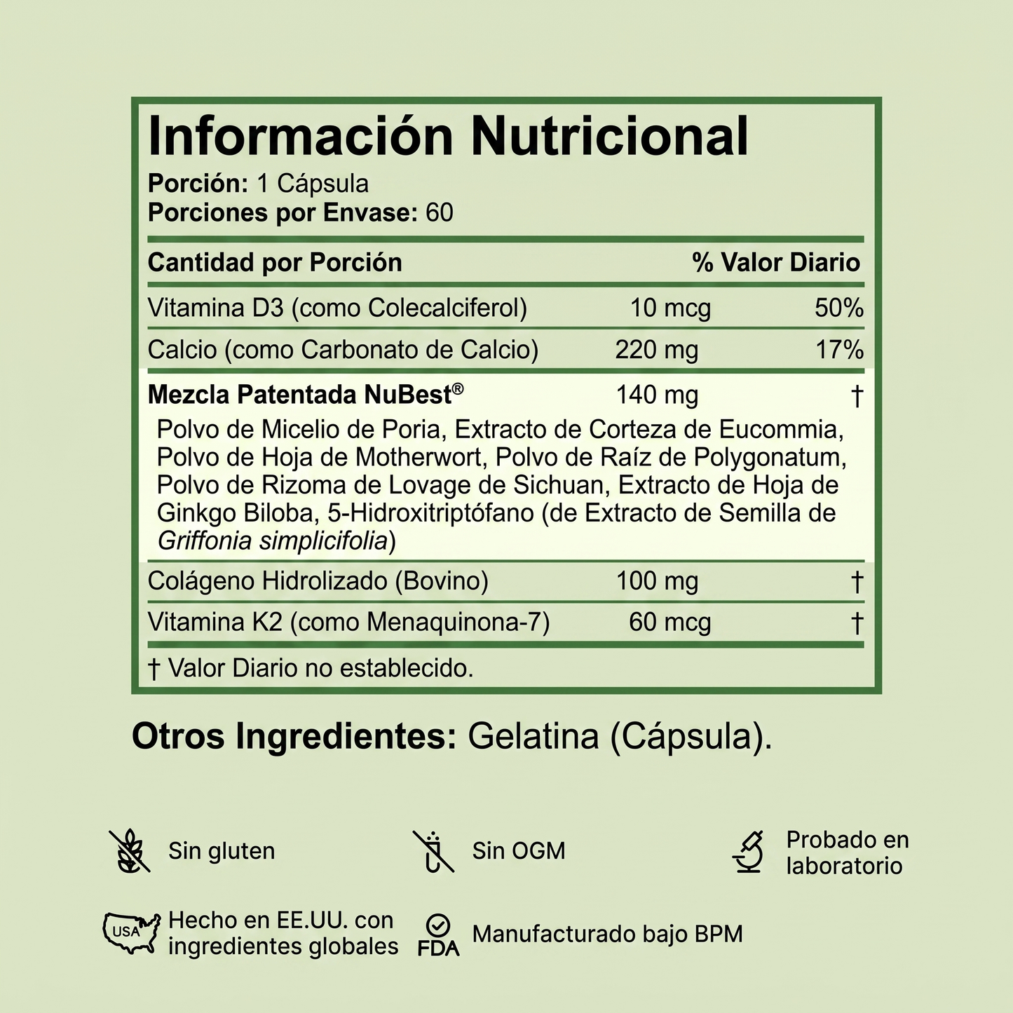 NuBest Tall 10+ — Suplemento de Crecimiento para Niños y Adolescentes (60 cápsulas · Original USA)