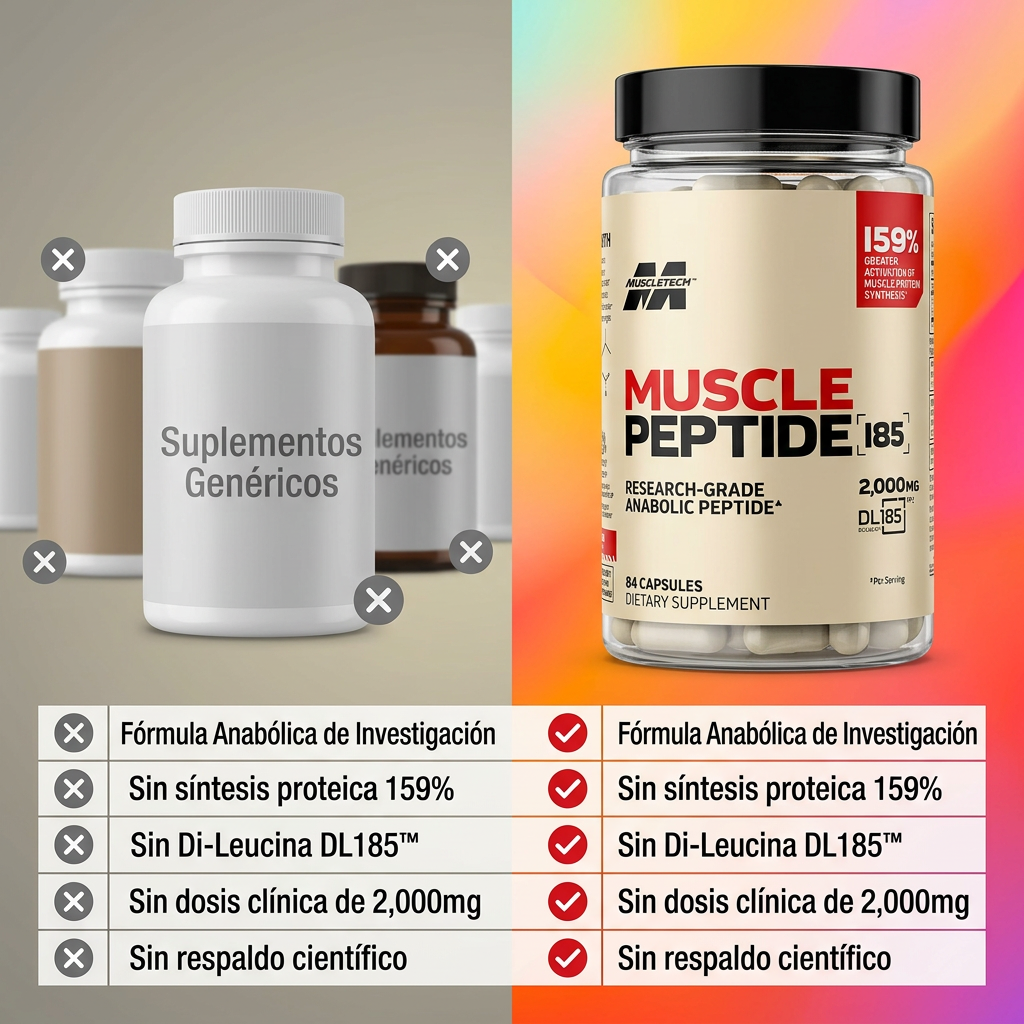 Muscle Peptide 185 — Recupera Fuerza y Músculo con el Péptido más Potente del Mercado
