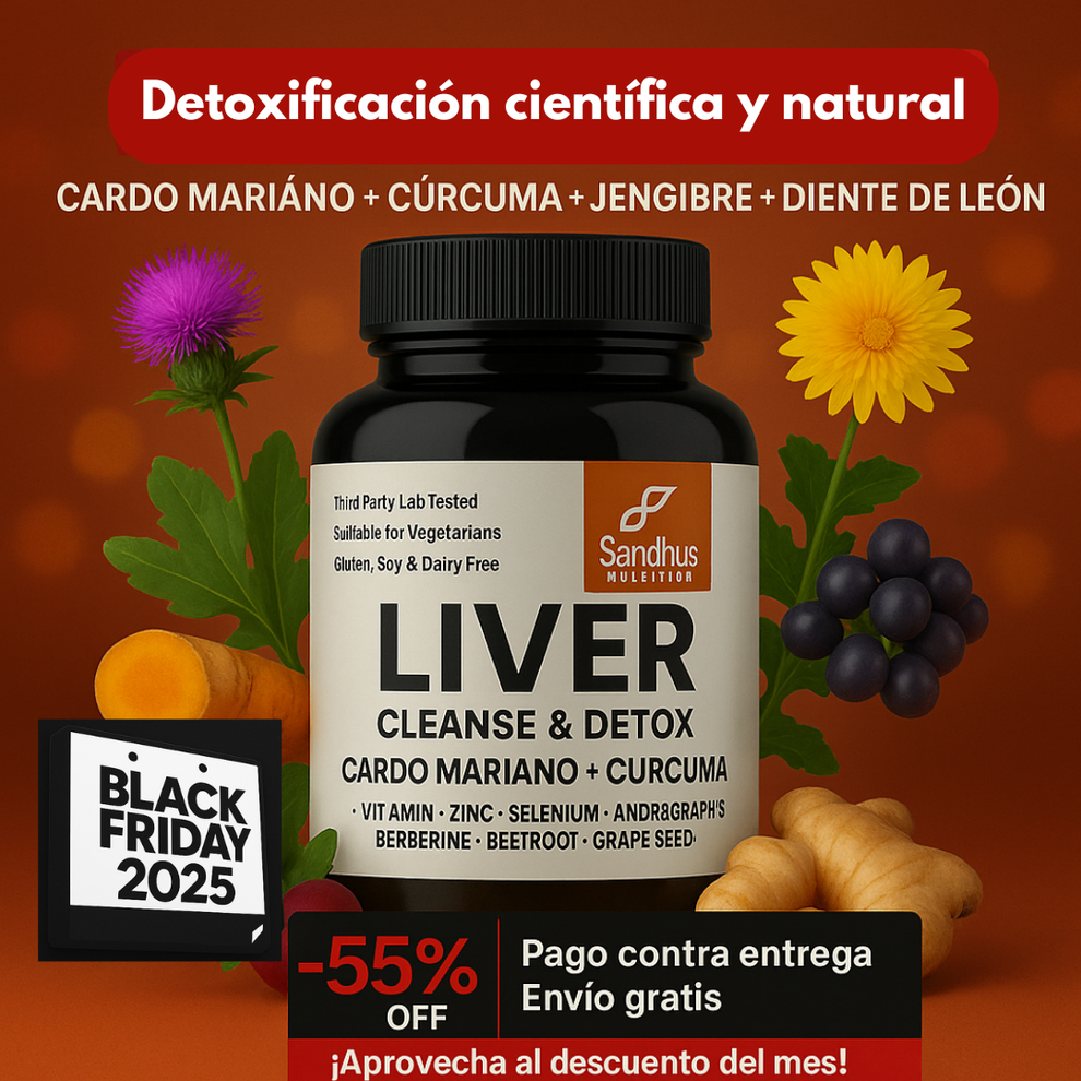 Liver Cleanse & Detox™: Fórmula herbal premium con cardo mariano, dien ...